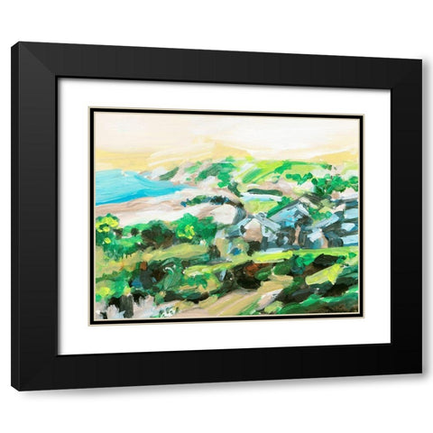 Spring Village I Black Modern Wood Framed Art Print with Double Matting by Wang, Melissa