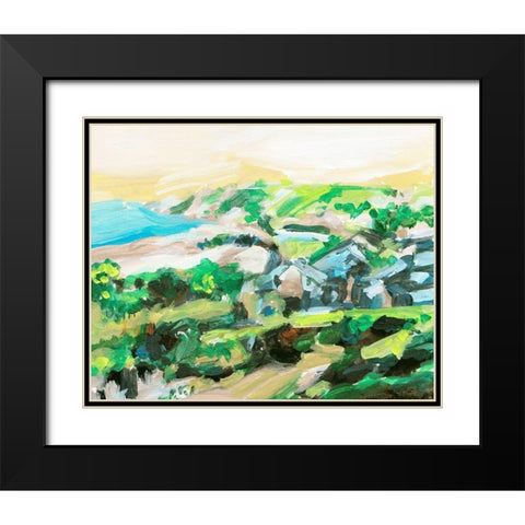 Spring Village I Black Modern Wood Framed Art Print with Double Matting by Wang, Melissa