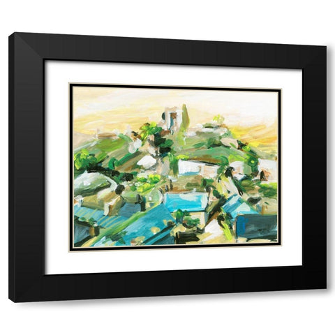 Spring Village III Black Modern Wood Framed Art Print with Double Matting by Wang, Melissa