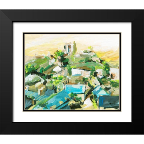Spring Village III Black Modern Wood Framed Art Print with Double Matting by Wang, Melissa
