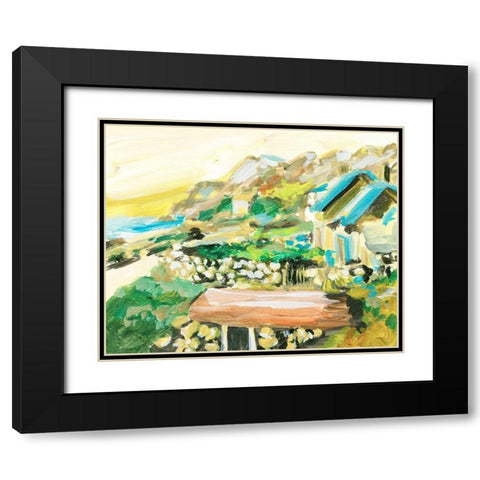 Spring Village IV Black Modern Wood Framed Art Print with Double Matting by Wang, Melissa