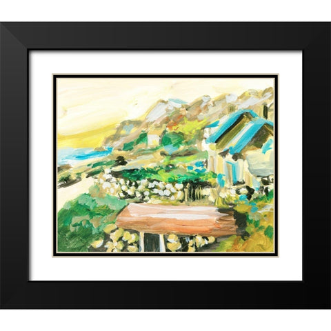 Spring Village IV Black Modern Wood Framed Art Print with Double Matting by Wang, Melissa