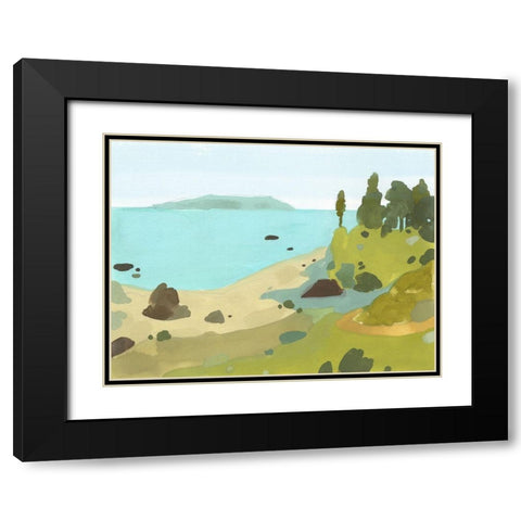Coastal Inlet II Black Modern Wood Framed Art Print with Double Matting by Green, Jacob