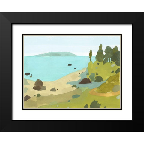 Coastal Inlet II Black Modern Wood Framed Art Print with Double Matting by Green, Jacob