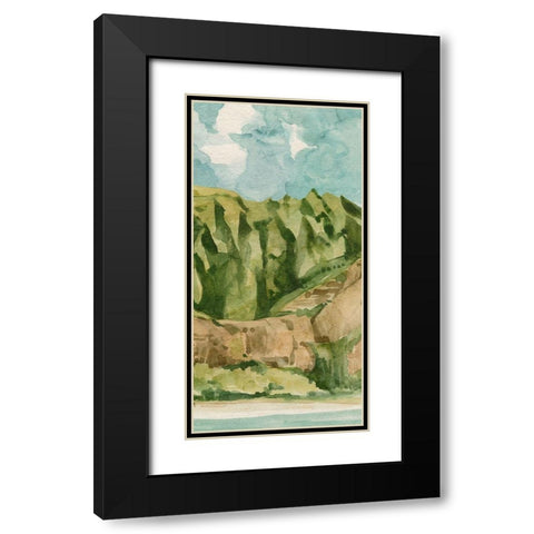 Tropicana II Black Modern Wood Framed Art Print with Double Matting by Caroline, Emma