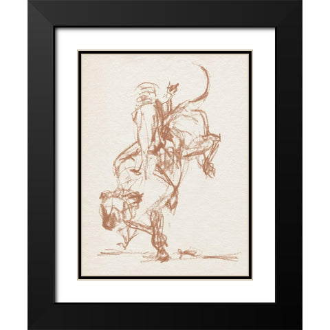 Rodeo Gestures in Sepia II Black Modern Wood Framed Art Print with Double Matting by Parker, Jennifer Paxton