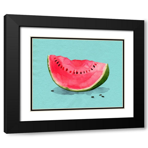 Summer Watermelon I Black Modern Wood Framed Art Print with Double Matting by Popp, Grace