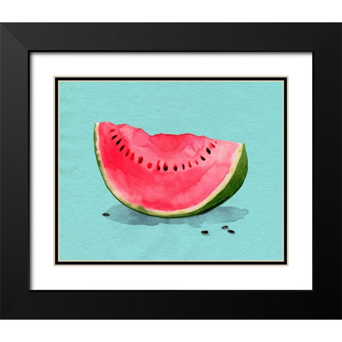 Summer Watermelon I Black Modern Wood Framed Art Print with Double Matting by Popp, Grace