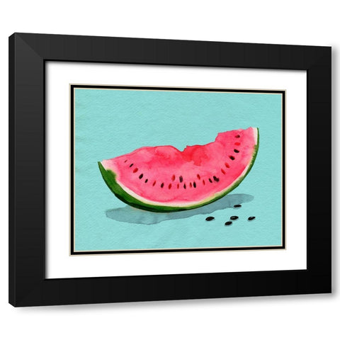 Summer Watermelon II Black Modern Wood Framed Art Print with Double Matting by Popp, Grace