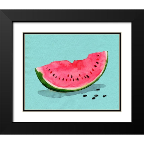 Summer Watermelon II Black Modern Wood Framed Art Print with Double Matting by Popp, Grace