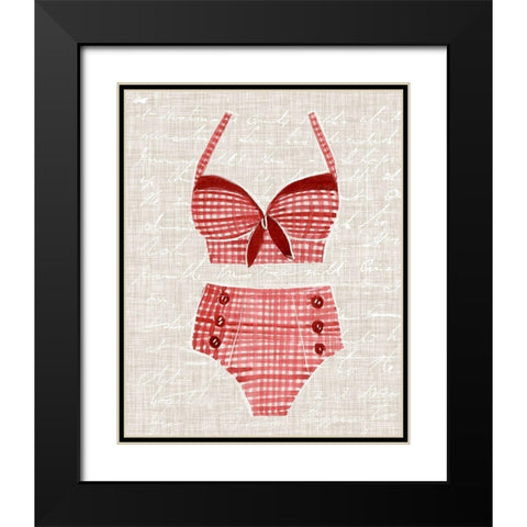 Vintage Swimming III Black Modern Wood Framed Art Print with Double Matting by Warren, Annie
