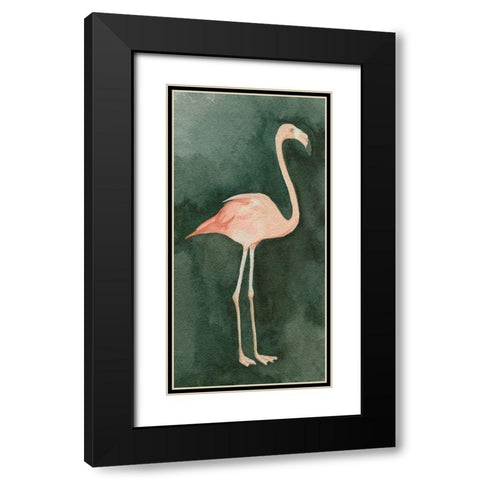 Forest Flamingo II Black Modern Wood Framed Art Print with Double Matting by Caroline, Emma