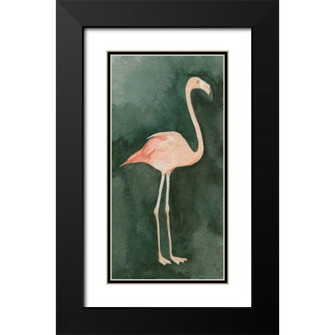 Forest Flamingo II Black Modern Wood Framed Art Print with Double Matting by Caroline, Emma
