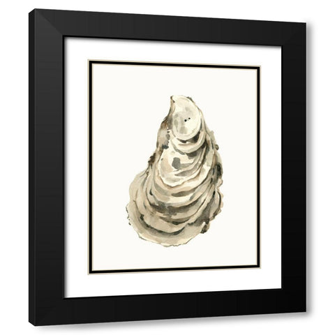 Neutral Oyster Study I Black Modern Wood Framed Art Print with Double Matting by Caroline, Emma