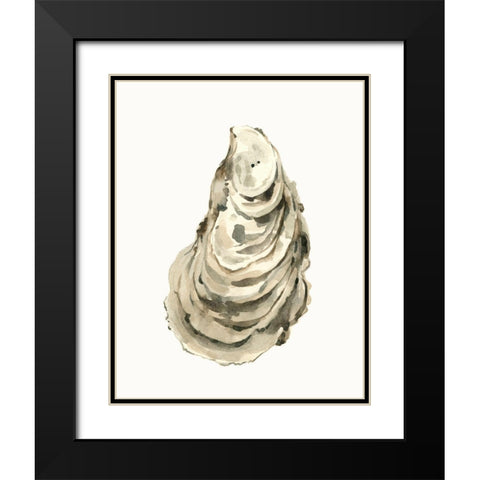 Neutral Oyster Study I Black Modern Wood Framed Art Print with Double Matting by Caroline, Emma