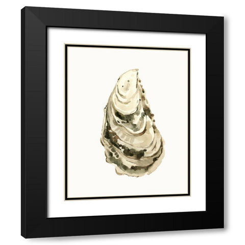 Neutral Oyster Study III Black Modern Wood Framed Art Print with Double Matting by Caroline, Emma