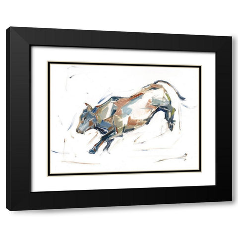 Modern Bull Study II Black Modern Wood Framed Art Print with Double Matting by Harper, Ethan
