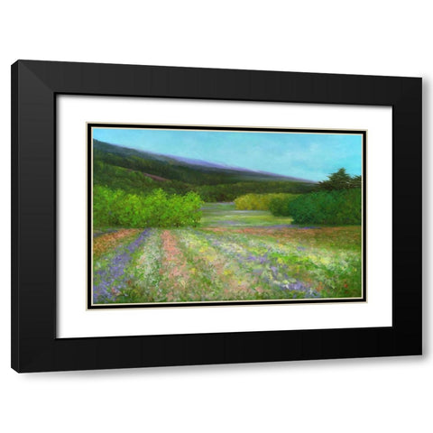 Spring Black Modern Wood Framed Art Print with Double Matting by Finch, Sheila