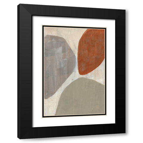 Custom Three Stones II Black Modern Wood Framed Art Print with Double Matting by Goldberger, Jennifer