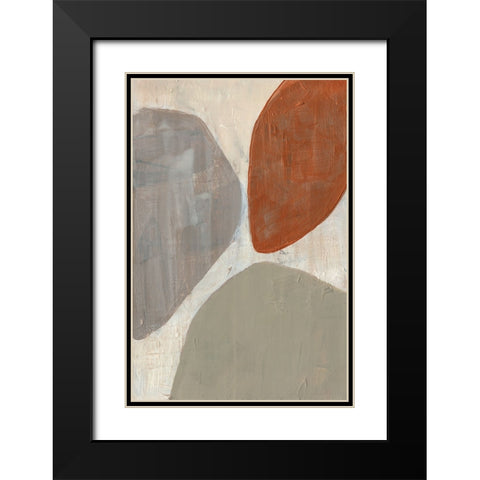 Custom Three Stones II Black Modern Wood Framed Art Print with Double Matting by Goldberger, Jennifer