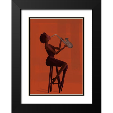 Music And Art IV Black Modern Wood Framed Art Print with Double Matting by Arctic Frame