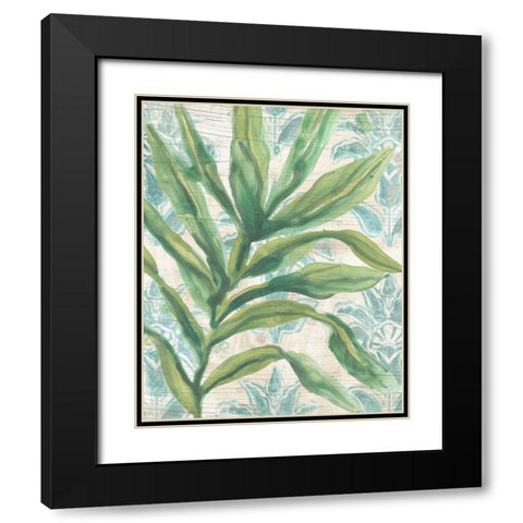Palms And Patterns I Black Modern Wood Framed Art Print with Double Matting by Vess, June Erica
