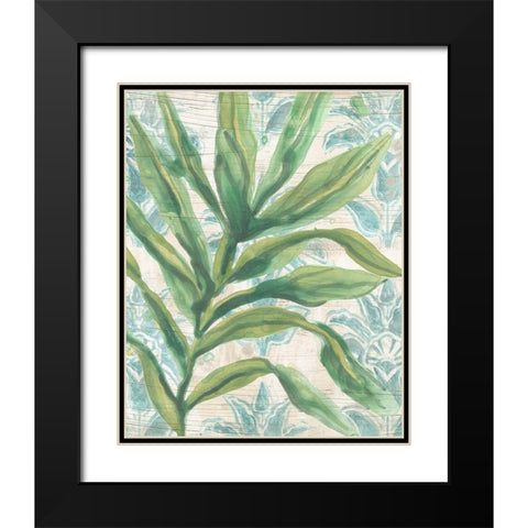 Palms And Patterns I Black Modern Wood Framed Art Print with Double Matting by Vess, June Erica