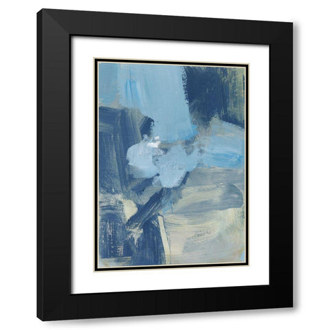 Rain II Black Modern Wood Framed Art Print with Double Matting by Long, Christina