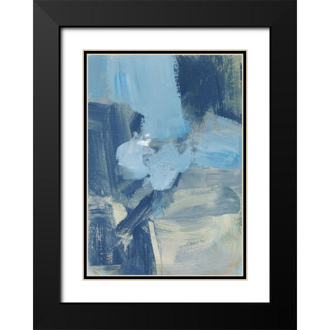 Rain II Black Modern Wood Framed Art Print with Double Matting by Long, Christina
