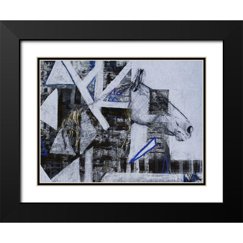 Blue Horse I Black Modern Wood Framed Art Print with Double Matting by Arbel, Lori