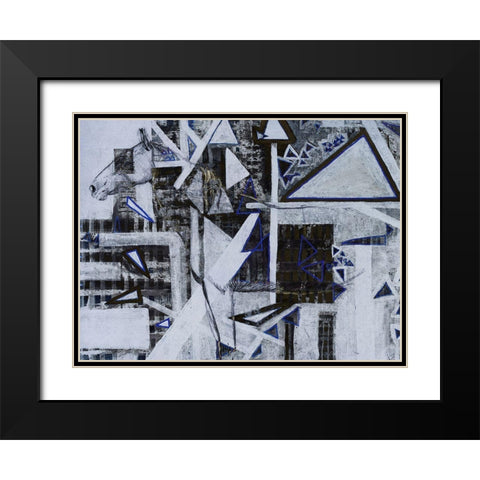 Blue Horse II Black Modern Wood Framed Art Print with Double Matting by Arbel, Lori