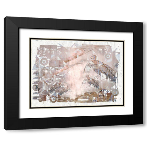 Circles And Triangles with Birds I Black Modern Wood Framed Art Print with Double Matting by Arbel, Lori