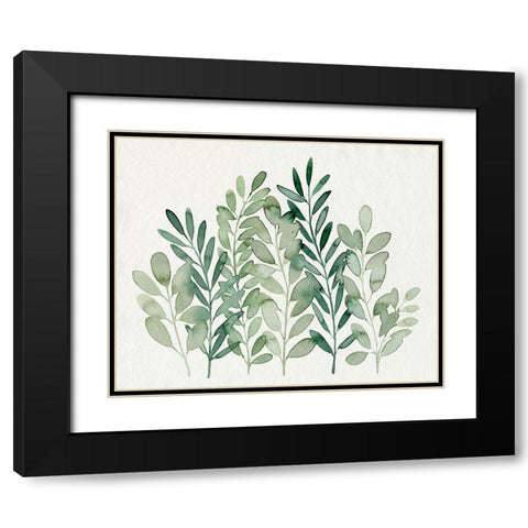 Foraged Greens I Black Modern Wood Framed Art Print with Double Matting by Popp, Grace