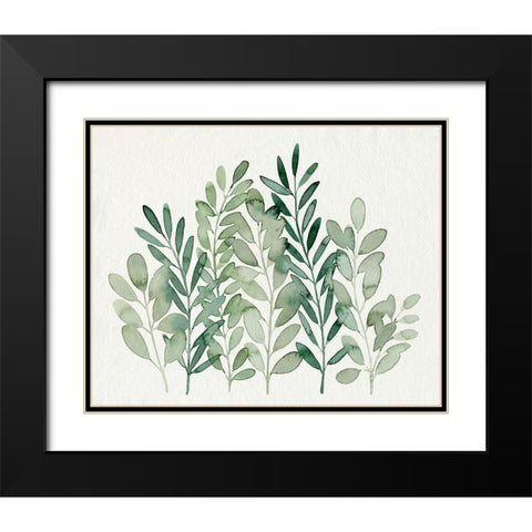 Foraged Greens I Black Modern Wood Framed Art Print with Double Matting by Popp, Grace