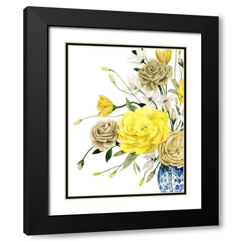 Yellow and Ultramarine Bouquet I Black Modern Wood Framed Art Print with Double Matting by Popp, Grace