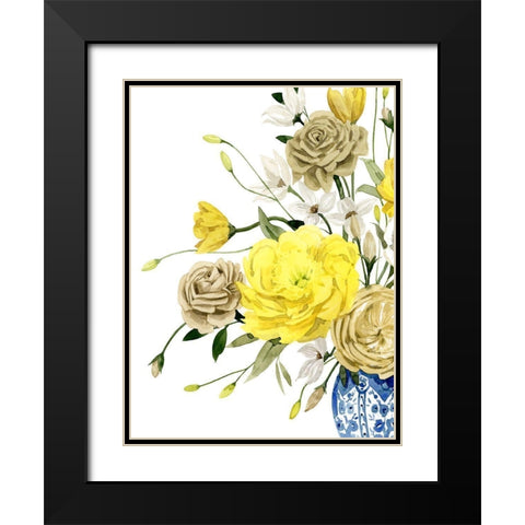 Yellow and Ultramarine Bouquet I Black Modern Wood Framed Art Print with Double Matting by Popp, Grace