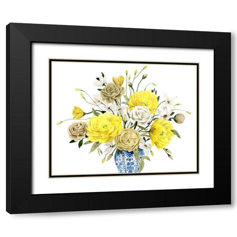 Yellow and Ultramarine Bouquet III Black Modern Wood Framed Art Print with Double Matting by Popp, Grace