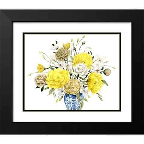 Yellow and Ultramarine Bouquet III Black Modern Wood Framed Art Print with Double Matting by Popp, Grace