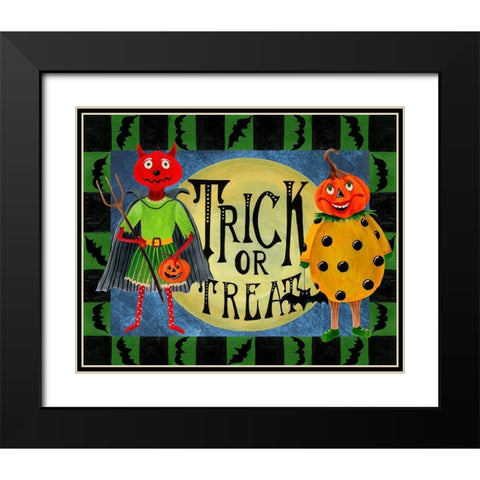 Halloween Trick or Treaters I Black Modern Wood Framed Art Print with Double Matting by Moore, Regina