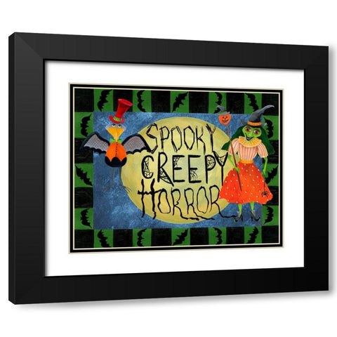 Halloween Trick or Treaters II Black Modern Wood Framed Art Print with Double Matting by Moore, Regina