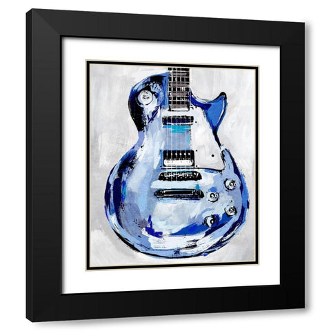 Electric Blues III Black Modern Wood Framed Art Print with Double Matting by Warren, Annie