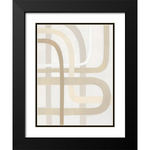 Loops And Weaves II Black Modern Wood Framed Art Print with Double Matting by Popp, Grace