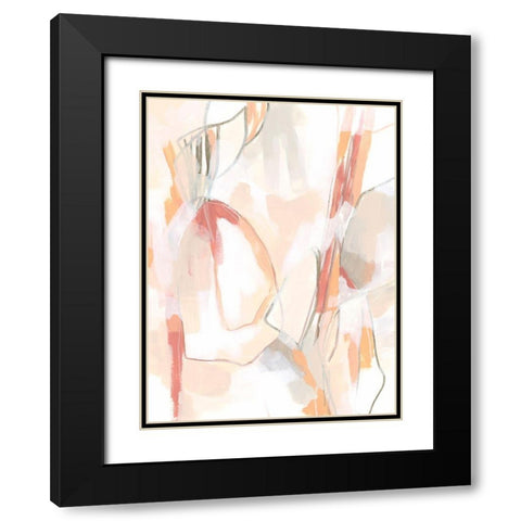 Peach Puzzle II Black Modern Wood Framed Art Print with Double Matting by Vess, June Erica