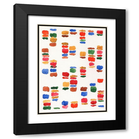 Colorful Code II Black Modern Wood Framed Art Print with Double Matting by Moore, Regina