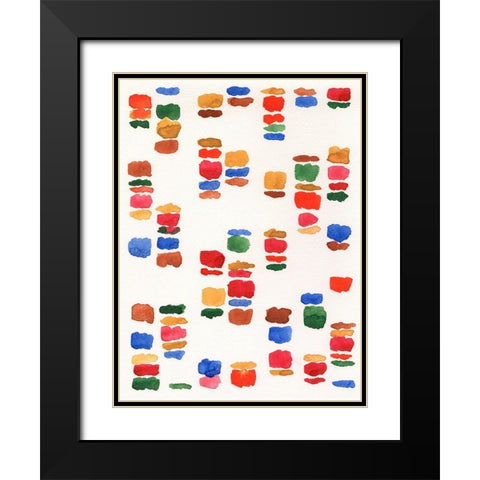 Colorful Code II Black Modern Wood Framed Art Print with Double Matting by Moore, Regina