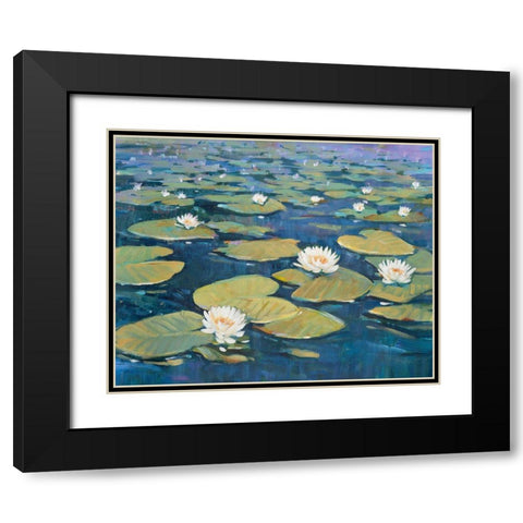 Morning Lilies I Black Modern Wood Framed Art Print with Double Matting by OToole, Tim