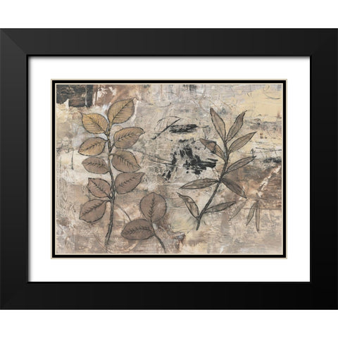 Leaf Motif I Black Modern Wood Framed Art Print with Double Matting by OToole, Tim