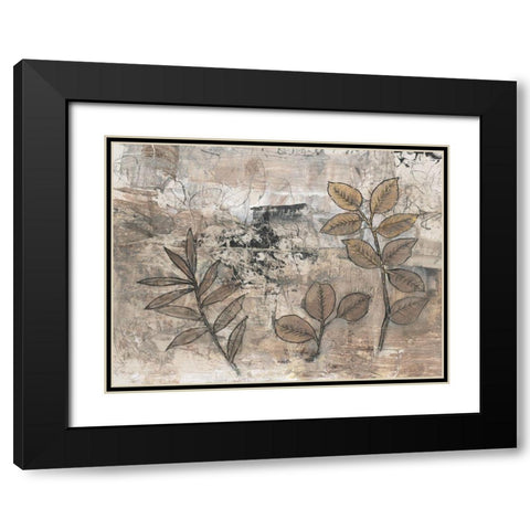 Leaf Motif II Black Modern Wood Framed Art Print with Double Matting by OToole, Tim