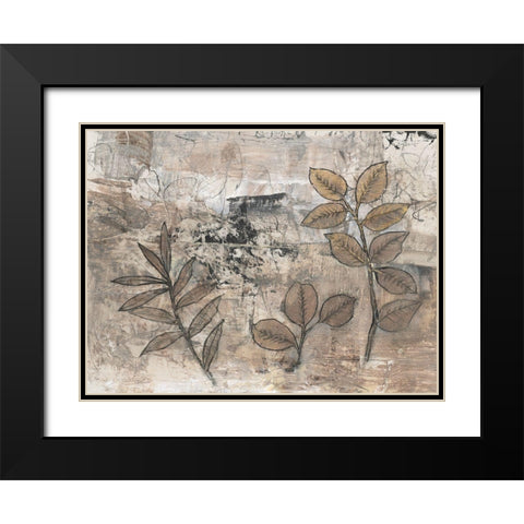 Leaf Motif II Black Modern Wood Framed Art Print with Double Matting by OToole, Tim