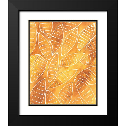 Stylized Leaf Shapes I Black Modern Wood Framed Art Print with Double Matting by Moore, Regina